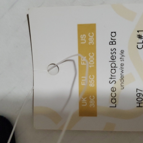 Lace Strapless Bra Underwire Style sz 38C - Picture 12 of 13